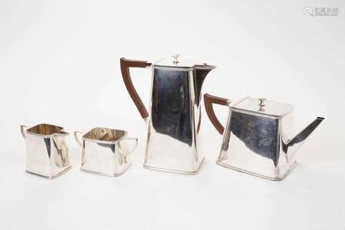 Silver four-piece tea and coffee service