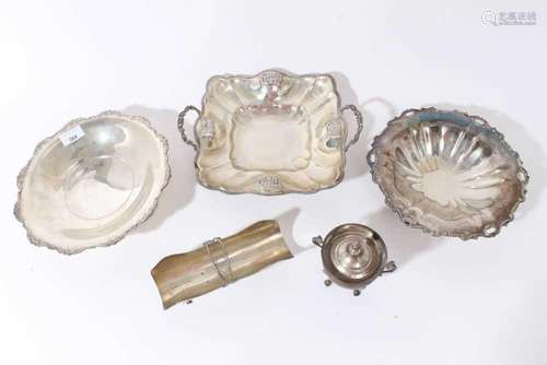 Three Continental (800) silver dishes, Continental (800) sil...