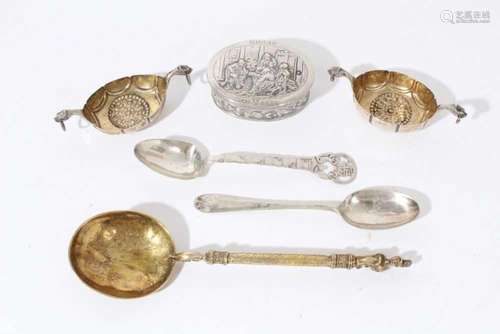 Selection of miscellaneous Continental silver including a Du...