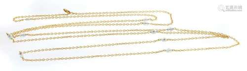 Early 20th century French 18ct gold and opal guard chain wit...