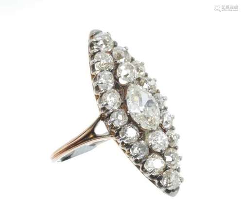 Impressive Victorian diamond cluster ring