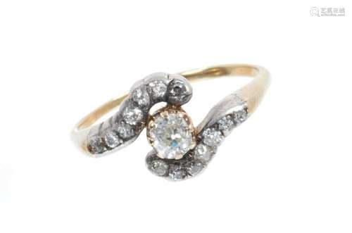 Edwardian diamond crossover ring