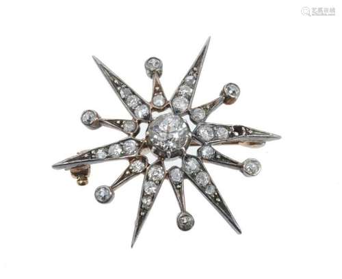 Victorian diamond star brooch