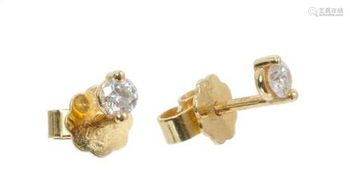 Pair of diamond single stone stud earrings