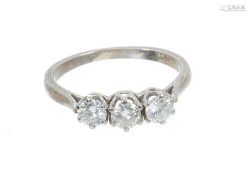 Diamond three stone ring