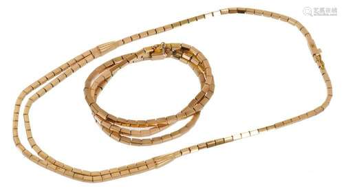 Continental gold necklace and bracelet