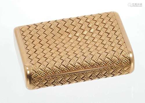 Boucheron gold box with basket weave construction, signed Bo...