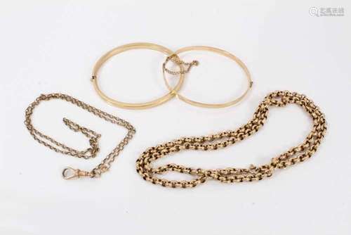 Two 9ct gold bangles