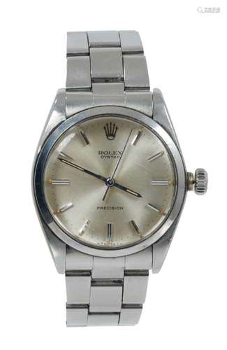 1960s gentlemens Rolex Oyster Precision stainless steel wris...