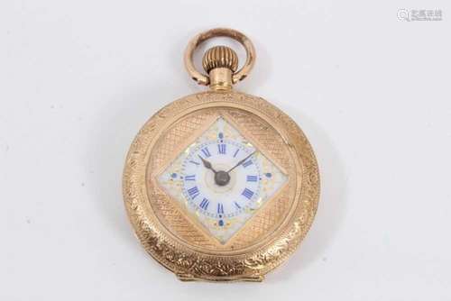 Late 19th century Swiss 14ct gold fob watch