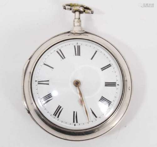 George III silver pair-cased pocket watch by J. Banks, Londo...