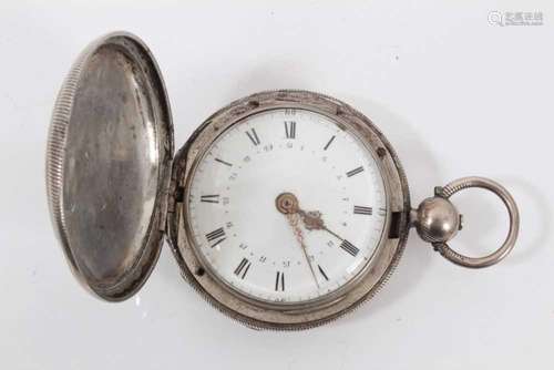 George III silver pocket watch with fusee movement and verge...