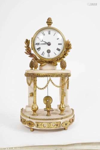 19th century French ormolu and alabaster mantel clock