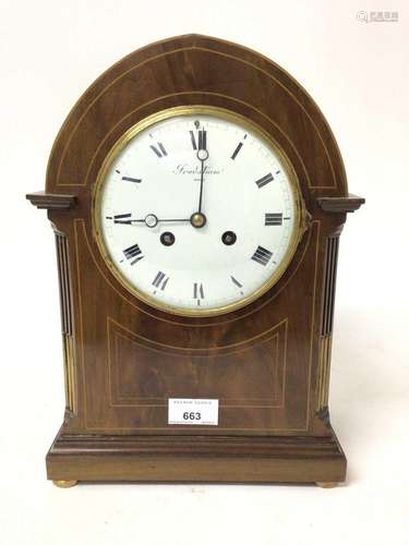 Late 19th century Frodsham mantel clock in inlaid mahogany c...