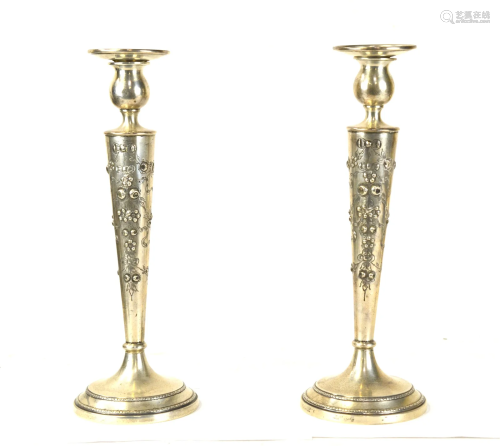 Pr Sterling Silver Candle Sticks