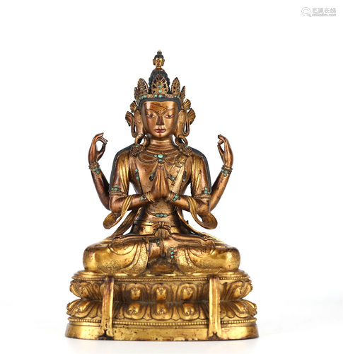 Chinese Gilt Bronze Buddha Figure