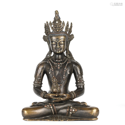 Large Chinese Bronze Buddha Figure