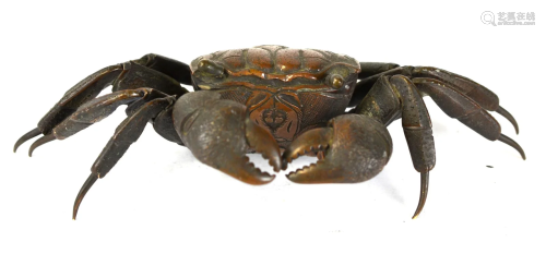 Large Japanese Bronze Articulated Crab
