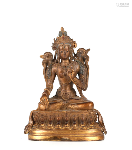 Chinese Gilt Bronze Buddha Figure