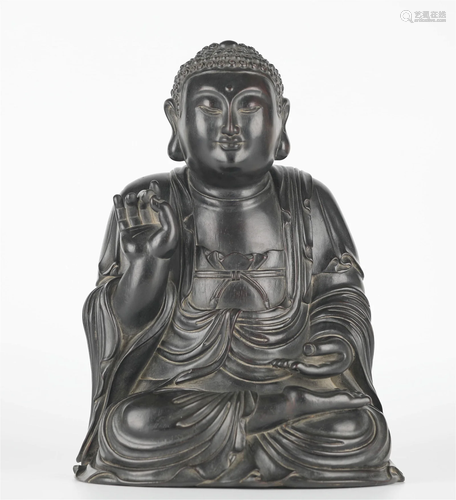 Chinese Carved Wooden Buddha Figure