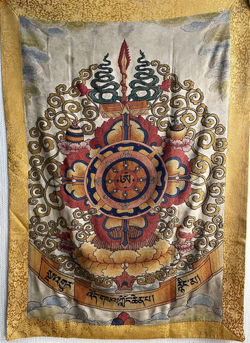 Chinese Silk Embroidered Buddhist Panel