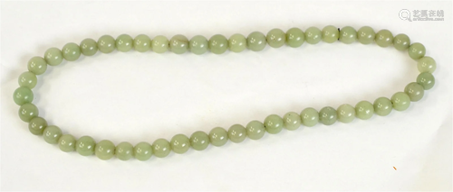 Chinese Carved Jade Bead Necklace