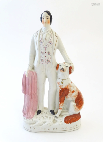 A large Victorian Staffordshire pottery flat back figure dep...