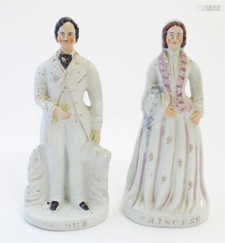 A pair of Victorian Staffordshire pottery flat back figures ...