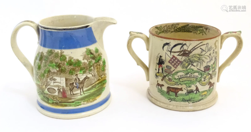 A Victorian God Speed the Plough loving cup. Together with a...