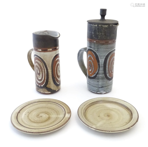 Four items of Briglin studio pottery, comprising lidded coff...