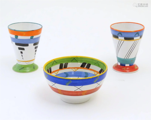 Three studio pottery items by Clementina van der Walt, compr...