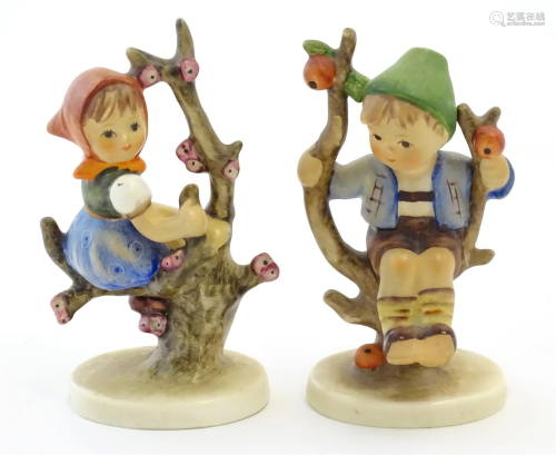 Two Hummel / Goebel figures comprising Apple Tree Girl, no. ...