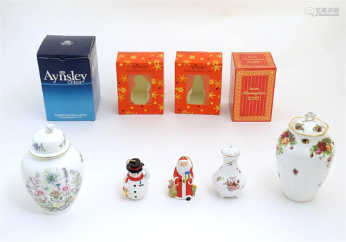 Five assorted items to include an Aynsley ginger jar in the ...