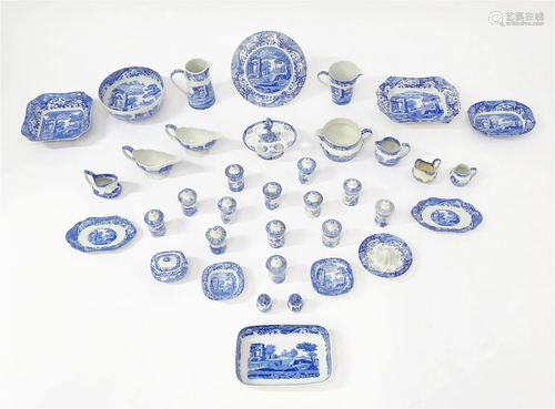 A quantity of assorted blue and white Spode china to include...