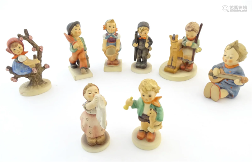 Eight Hummel / Goebel figures comprising Merry Wanderer, no....