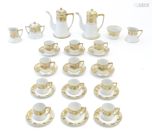 A quantity of Noritake coffee wares with gilt decoration to ...