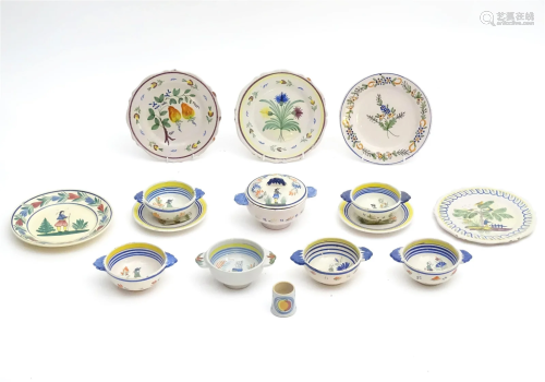 A quantity of assorted French faience pottery by Henriot Qui...