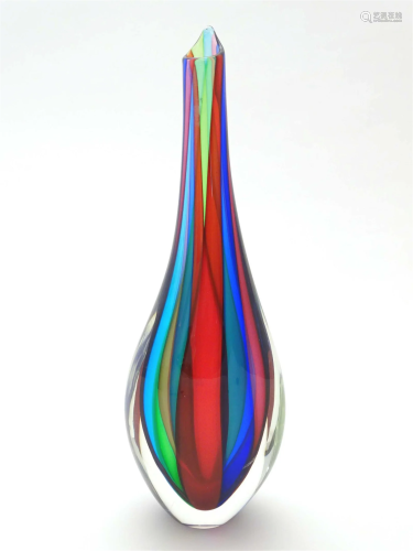 A Murano glass vase in the manner of Fulvio Bianconi. Indist...