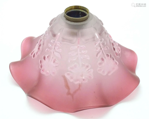 A glass light shade with floral and frilled decoration Appro...