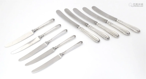 5 silver handled butter knives hallmarked Sheffield 1917 mak...