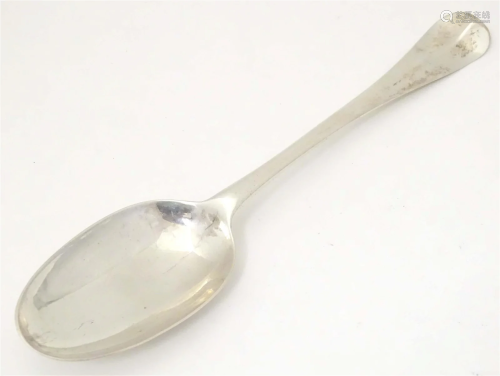 A George II silver Hanoverian pattern table spoon, hallmarke...