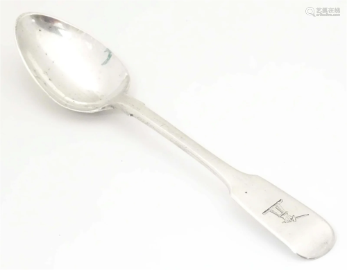A Victorian Irish silver fiddle pattern teaspoon, hallmarked...