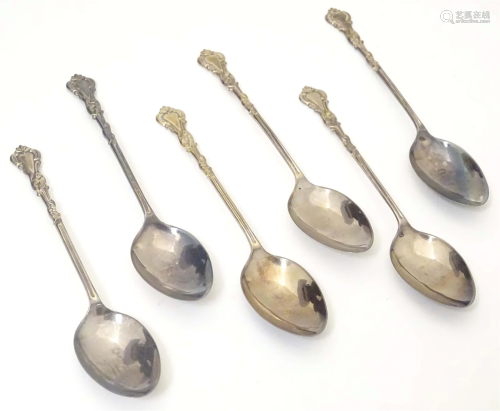 A cased set of 6 silver teaspoons hallmarked Birmingham 1912...