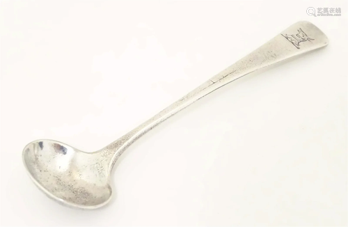 A silver Old English pattern salt ladle hallmarked London 18...