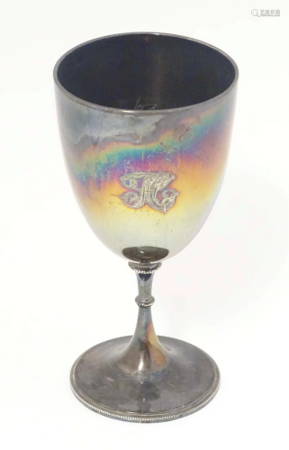 A Victorian silver cup of goblet form hallmarked Sheffield 1...