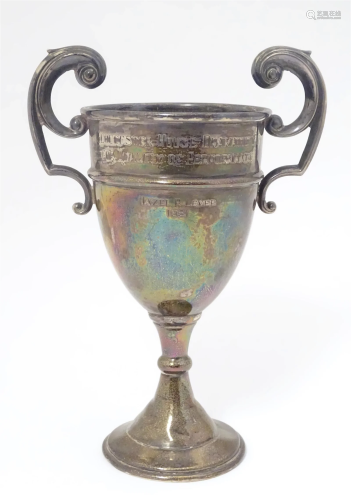A silver trophy cup hallmarked Birmingham early 20thC maker ...