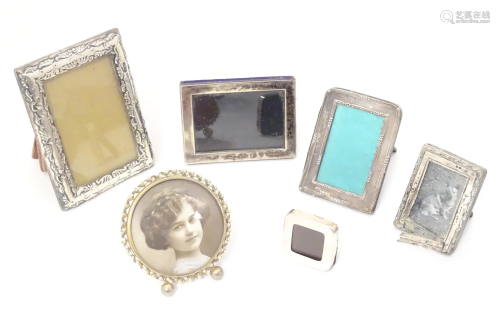 5 assorted miniature photograph frames, some with silver sur...