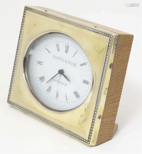 A desk clock with silver surround hallmarked London 1988 mak...