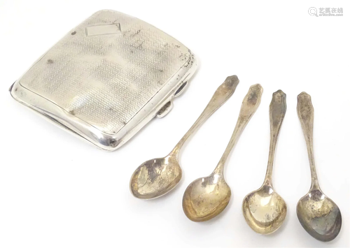 Four silver teaspoons hallmarked Sheffield 1931 maker James ...