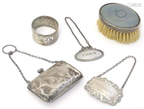 Assorted items comprising a silver mounted brush hallmarked ...